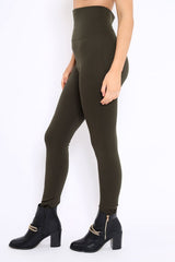 Khaki High Waisted Shape Leggings - Binky
