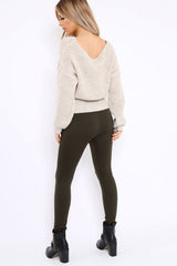 Khaki High Waisted Shape Leggings - Binky