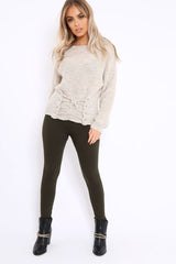 Khaki High Waisted Shape Leggings - Binky