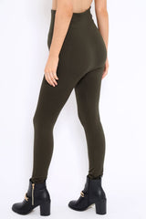 Khaki High Waisted Shape Leggings - Binky