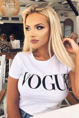 White Vogue Slogan Top - Birda