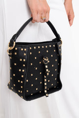 Black Studded Square Cross Body Bag - Andre