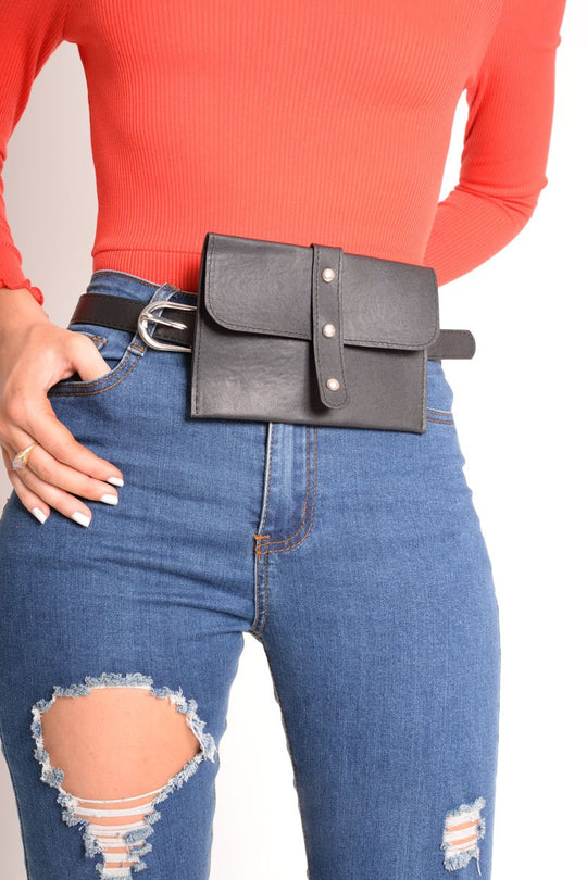 Black Belted Bumbag - Oma