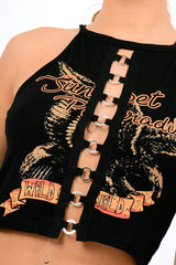 Black Wild Child Cropped Tee - Rumi