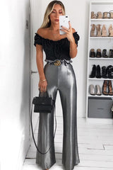 Black Ruffle Tie Front Bardot Crop Top - Pandora