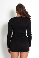 Gracie Black Tie Front Mini Dress