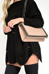 Black Scallop Hem Knit Jumper - Elyssa