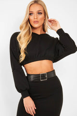 Black Cropped Jumper and Skirt Co-ord - Heidi