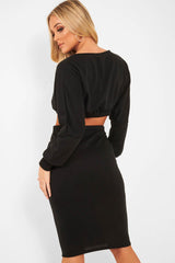 Black Cropped Jumper and Skirt Co-ord - Heidi