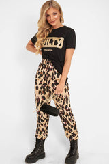 Black Gold Glitter Guilty Slogan T-Shirt - Javonna