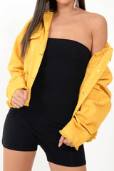 Black Jersey Bandeau Playsuit  - Cristyn