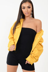 Black Jersey Bandeau Playsuit  - Cristyn