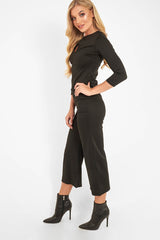 Black Keyhole Top Culotte Co-Ord - Raelinn