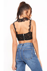 Black Lace Choker Bralet - Mozell