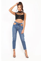 Black Lace Choker Bralet - Mozell