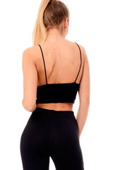 Black Slinky Cropped Bralet - Hallie