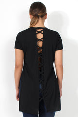 Cadence Black Cross Back Top