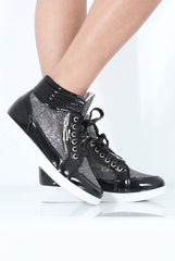 Black Sparkly High Top Trainers - Cassey
