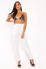 Black Traingle Gem Chain Bra - Novie