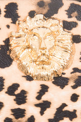 Black Faux Leather Lion Detail Belt Bag - Hadia