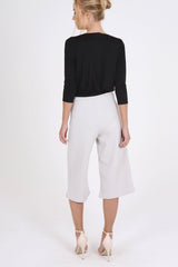 Black Wrap Around Embroidered Bodysuit - Roisin