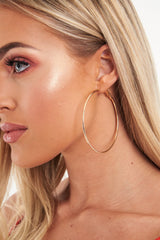 Gold Basic Large Hoop Earrings - Kaiana