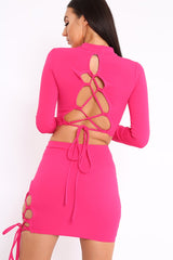 Fuchsia Lace Up Detail Co-ord - Blakely