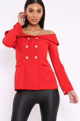 Red Bardot Blazer Top - Abbigail