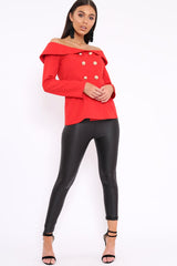 Red Bardot Blazer Top - Abbigail