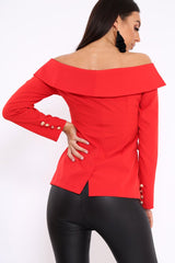 Red Bardot Blazer Top - Abbigail