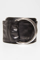 Black Oversized PU Ring Belt -  Aaylah