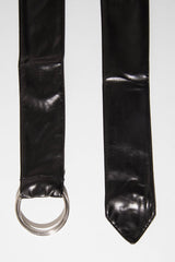 Black Oversized PU Ring Belt -  Aaylah