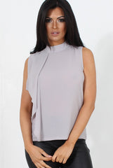 Bliss Grey High Neck Top