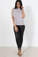 Bliss Grey High Neck Top
