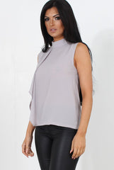 Bliss Grey High Neck Top