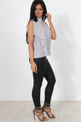 Bliss Grey High Neck Top