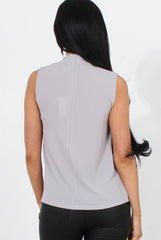 Bliss Grey High Neck Top