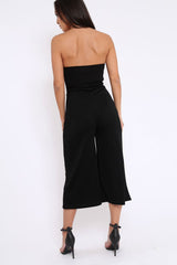 Black Bandeau Cropped Culotte Jumpsuit - Jamilia