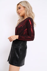 Black PU Zip Skirt - Ingrid