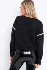Black Beaded Sweatshirt - Jordin