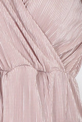 Nude Cross Over Pleated Dress - Blossom