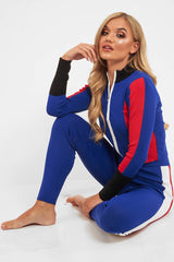 Blue Black Red Striped Tracksuit - Greylynn