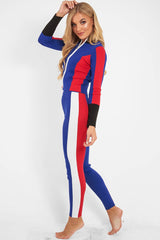 Blue Black Red Striped Tracksuit - Greylynn