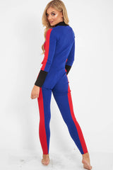 Blue Black Red Striped Tracksuit - Greylynn