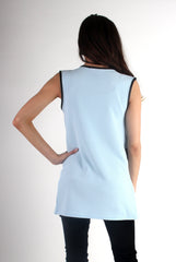 Leia Blue Zip Waistcoat