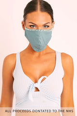 Sage Pearl Detail Face Mask - Lula