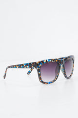 Blue Leopard Square Frame Oversized Sunglasses - Jazlen