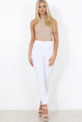 Stone High Neck Cut Out Bodysuit - Shelby