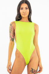 Lime Green Side Boob Bodysuit - Adrionna
