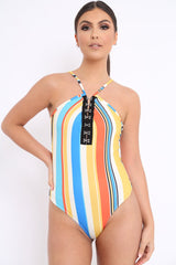 Multi Coloured Hook and Eye Closure Bodysuit - Aania